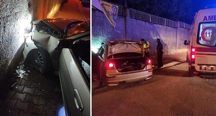 Polisin ‘dur’ ihtarına uymayınca duvara çarptı