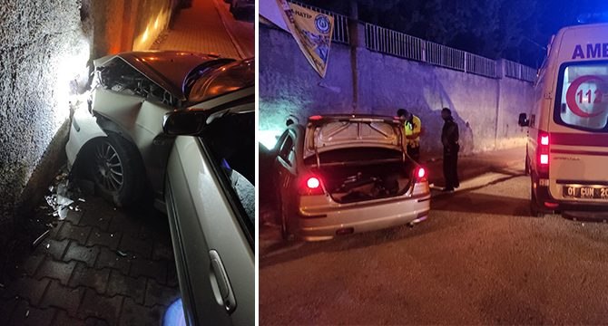 Polisin ‘dur’ ihtarına uymayınca duvara çarptı