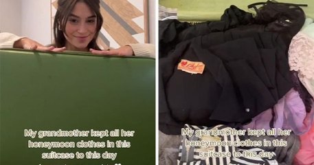 Elle retrouve les tenues de lune de miel de sa grand-mère datant de 1950 et décide de les porter !