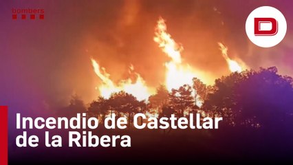 El incendio de Castellar de la Ribera avanza rápidamente y ya ha calcinado 300 hectáreas