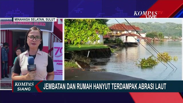 Jalan, Jembatan, & Rumah di Pesisir Pantai Amurang Ambles! Diduga Akibat Abrasi Laut