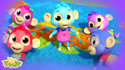Beş Küçük Maymun - Çocuklar İçin Tekerlemeler - Kids TV Turkey - Five Little Monkeys
