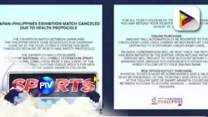 Philippines-Japan friendly volleyball match, kinansela