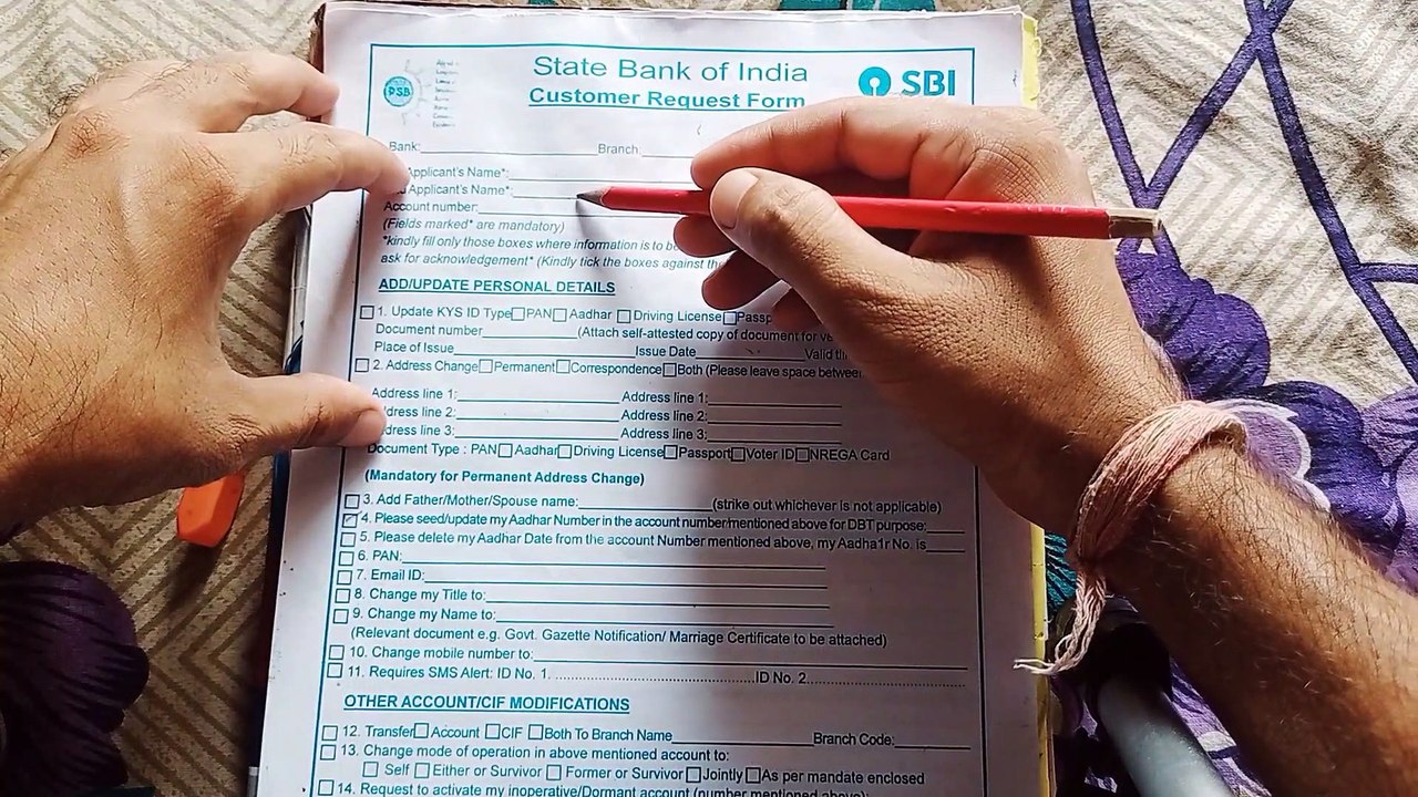 Offline register PAN card on SBI Account fill form   link PAN card with sbi account   in 5 minutes
