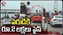 Viral Video _ Groom Dances, Takes Selfies In Open Roof Audi, Police Slaps Rs.2 Lakh Fine _ V6 News