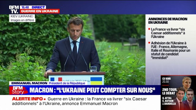 Emmanuel Macron annonce la livraison de six Caesar additionnels à l'Ukraine dans les prochaines semaines