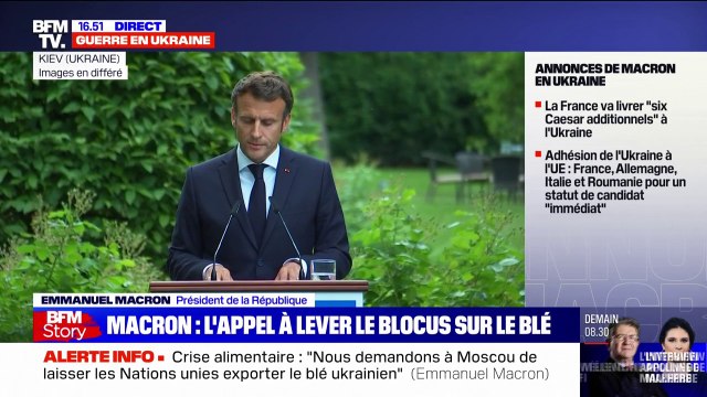 Exportation des céréales: Emmanuel Macron appelle la Russie à lever le blocus des ports ukrainiens