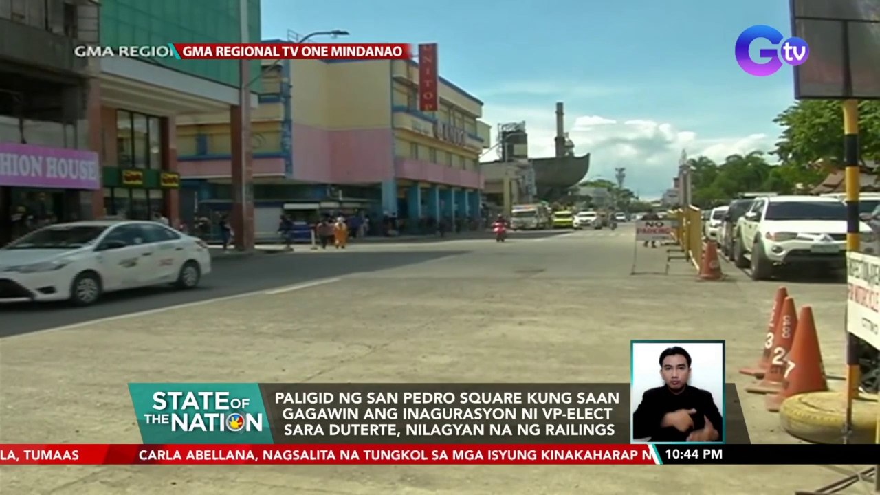 Paligid ng San Pedro Square kung saan gagawin ang inagurasyon ni vp-elect Sara Duterte, nilagyan na ng railings | SONA