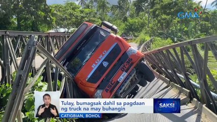 Tulay, bumagsak dahil sa pagdaan ng truck na may buhangin | Saksi
