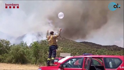 El viento alimenta los incendios en Navarra y Cataluña