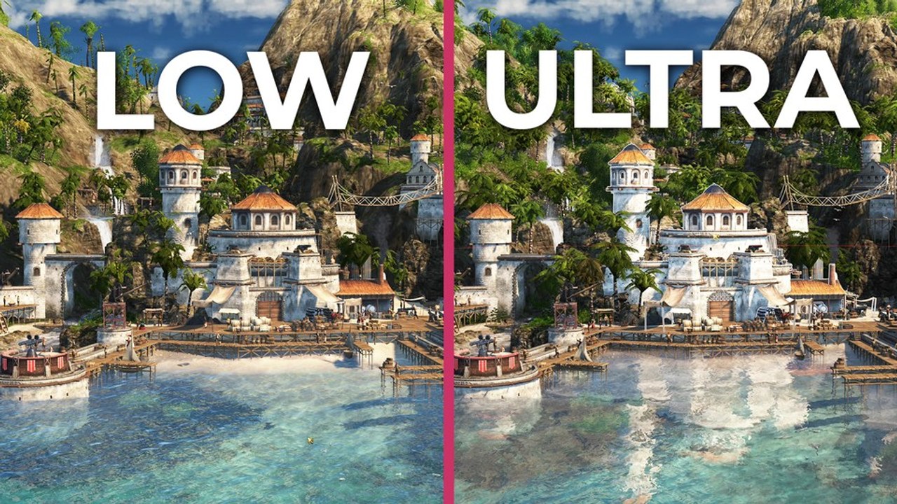 Anno 1800 - Niedrige, hohe und ultrahohe Details im Grafikvergleich