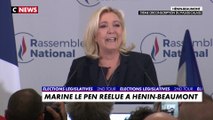 Marine Le Pen, réélue à Hénin-Beaumont
