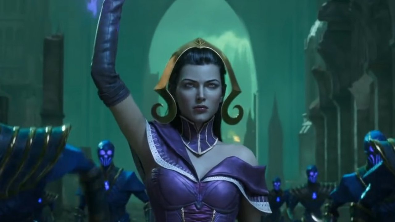 Magic: the gathering arena -  im trailer zu war of the spark kämpft eine untote armee gegen einen drachen