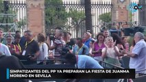 Simpatizantes del PP ya preparan la fiesta de Juanma Moreno en Sevilla