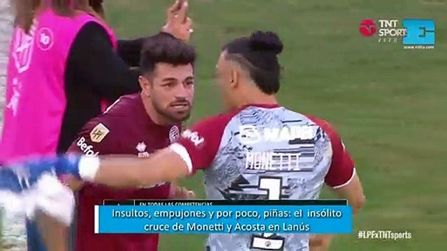 Insultos, empujones y por poco, piñas el insólito cruce de Monetti y Acosta en Lanús