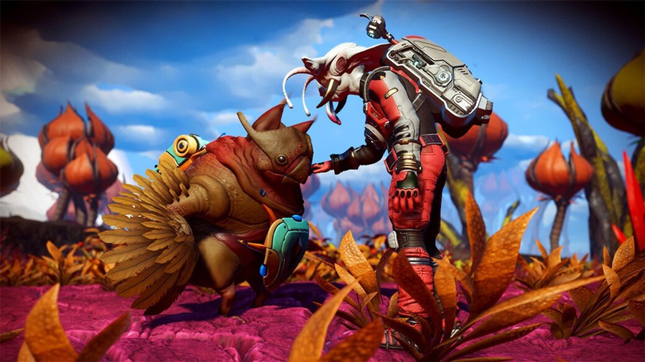 In No Man's Sky freundet ihr euch mit der außerirdischen Fauna an