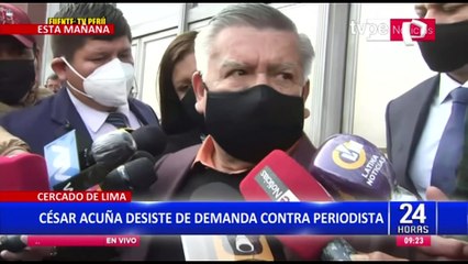 Cesar Acuña sobre demanda contra periodista: “Se equivocó y tiene derecho a reivindicarse”