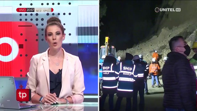 Con canes y maquinaria pesada se busca a otros sepultados por el deslizamiento en Obrajes