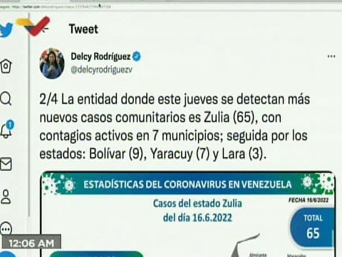 COVID-19 | Venezuela registró 90 casos comunitarios, 10 importados y 517.608 pacientes recuperados