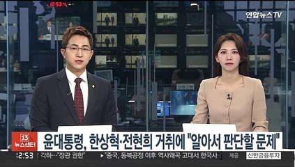 윤대통령, 한상혁·전현희 거취에 "알아서 판단할 문제"