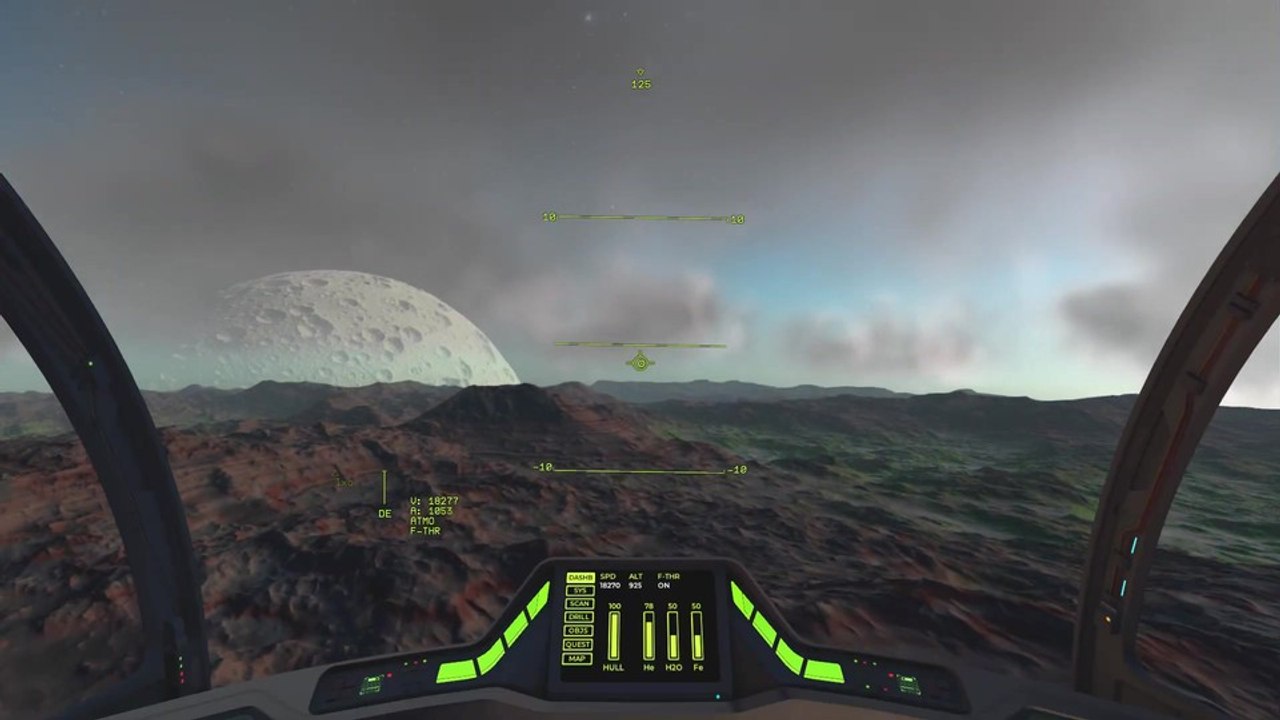 Earth analog - gameplay aus dem weltraum-erkundungsspiel