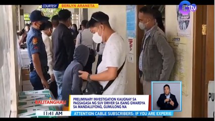 Preliminary investigation kaugnay sa pagsagasa ng SUV driver sa isang gwardya, gumulong na | BT
