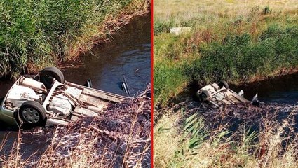 Otomobil dereye uçup suya gömüldü! Araçtaki 3 üniversiteli genç yüzerek karaya çıktı