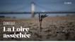 Les bords de Loire à sec dans le Maine-et-Loire à cause de la sécheresse