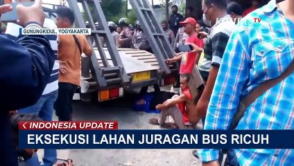 Warga dan Polisi Saling Dorong saat Eksekusi Lahan Juragan Bus di Gunungkidul