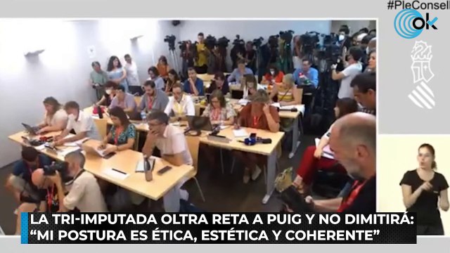 La tri-imputada Oltra reta a Puig y no dimitirá“Mi postura es ética, estética y política”