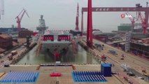 Çin üçüncü uçak gemisini suya indirdiÜlkede tasarlanan ve inşa edilen ilk uçak gemisi