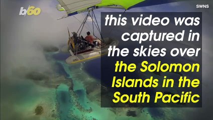 Must See! Man Flies Homemade Dinghy-Plane High in the Sky Over the South Pacific