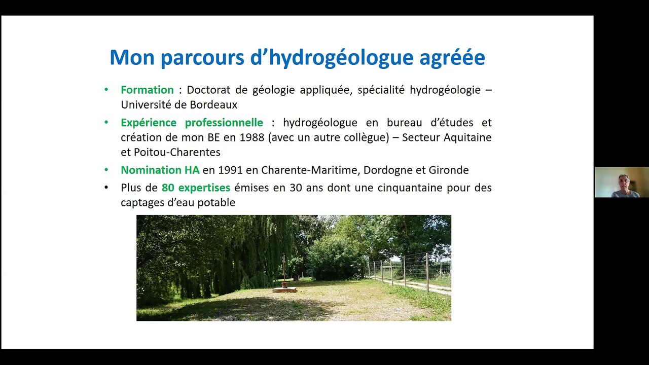 « La protection des captages d’eau potable – Le rôle de l’hydrogéologue agréé » 4/5 - Webinaire « Eaux souterraines : rendre visible l'invisible sous nos pieds » (Mars 2022)