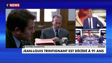 «Il faisait partie de ces acteurs mythiques et rares qui ont été très généreux et complets» témoigne sur CNews Mathieu Kassovitz à propos de l'acteur Jean-Louis Trintignant,