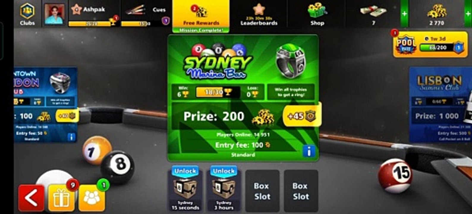 8 ball pool game play sydney