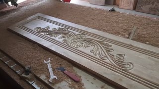 The design on the back side of the beautiful bed is completely automatic by CNC machine