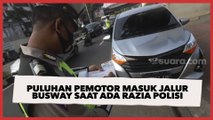 Puluhan Pemotor Masuk Jalur Busway Saat Ada Razia Polisi, Warganet Langsung Teriak: Tilang Tilang Tilang, Lumayan!