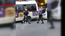 İstanbul'da minibüsçü terörü! Polise tekme tokat saldırdı