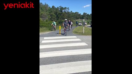 ABD Başkanı Biden bisiklet sürerken yere düştü! İşte o anlar...