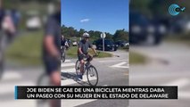 Joe Biden se cae de una bicicleta