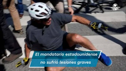 Así fue la caída de Joe Biden tras pasear en bicicleta