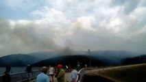Un incendio en Villasur de Herreros obliga a evacuar el camping por precaución