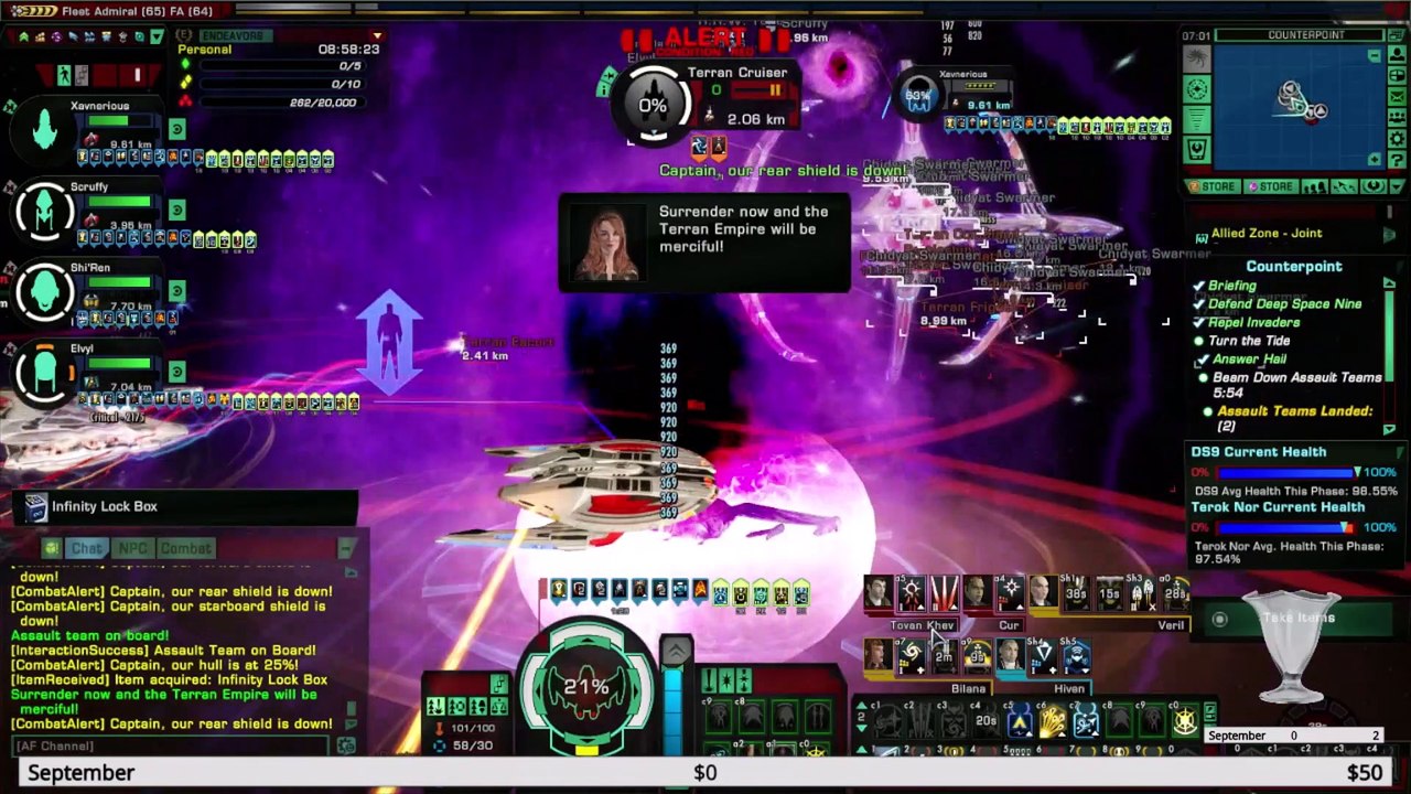 Romulan Female Stardate 2021.R00.00.83 Daily Quest for Fancy Ship