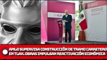 ¡AMLO supervisa construcción de tramo carretero en Tlaxcala; obras impulsan reactivación económica!