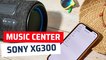 Esta es la app  Music Center para controlar el Sony XG300