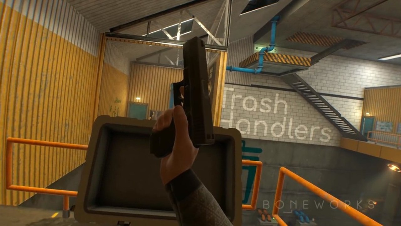 Boneworks - gameplay aus dem vr-spiel mit experimenteller physik