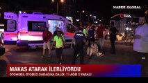 Kadıköy'de otomobil otobüs durağına daldı