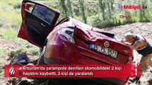 Erzurum'da otomobil devrildi: 2 ölü, 3 yaralı