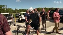 La caída de Joe Biden mientras paseaba en bici