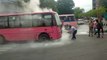 जेसीटीएसएल की चलती बस में लगी आग, बड़ा हादसा टला